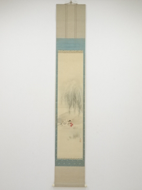 JAPANESE HANGING SCROLL / HAND PAINTED / SCENERY